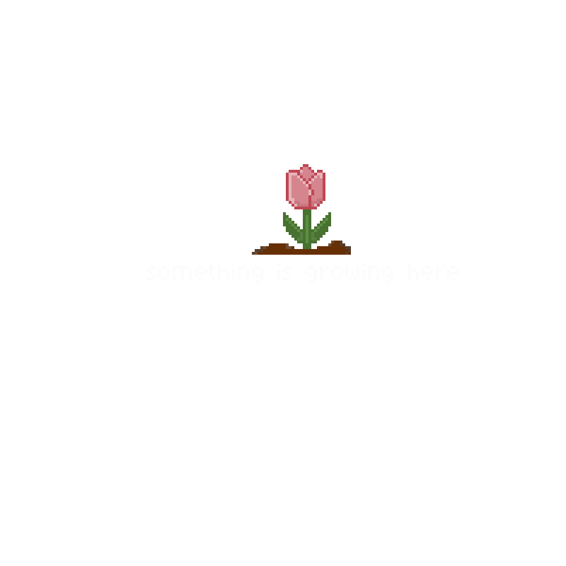 Pixel art tulip slowly growing out of a patch of soil